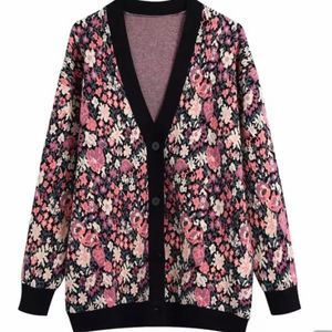 Floral knit cardigan oversized NWOT